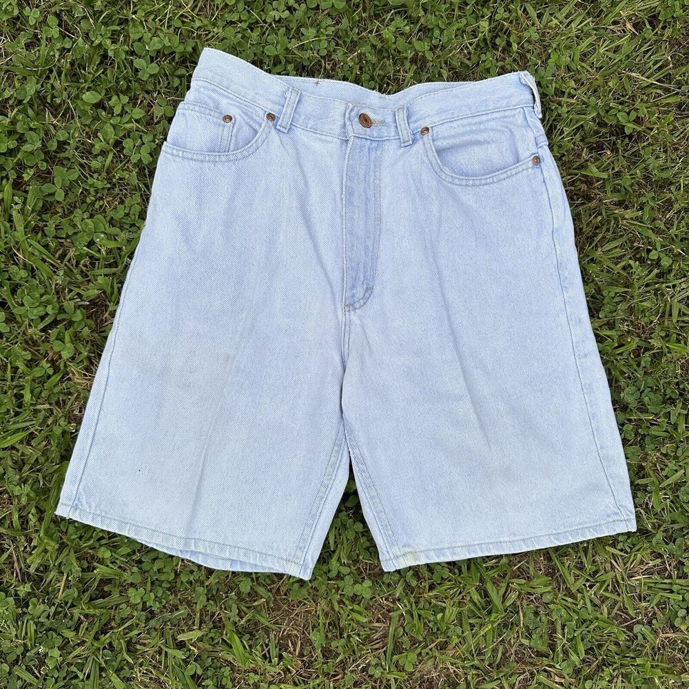 Vintage 90s Jean Shorts Women Size 13 Streetwear Distressed Denim Jorts Blue USA